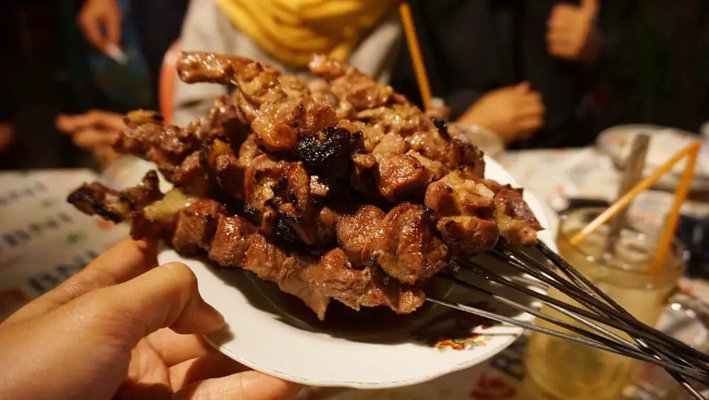 Tasty Cooked Goat Meat On A Stick