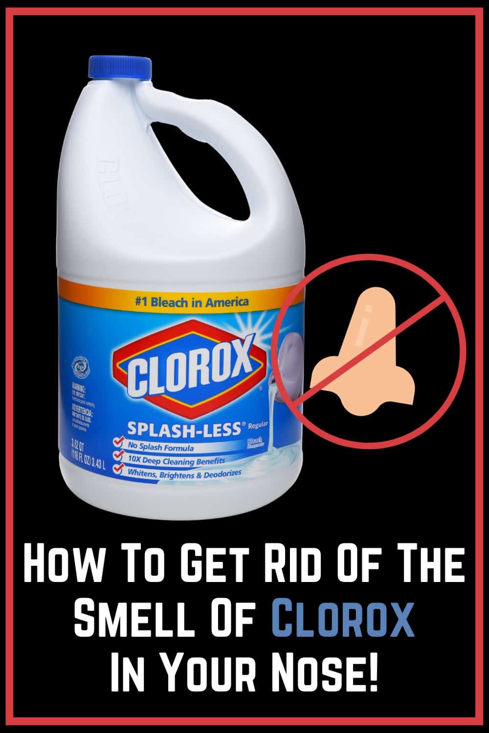 Move to a well-ventilated area to get clorox smell out of your nose